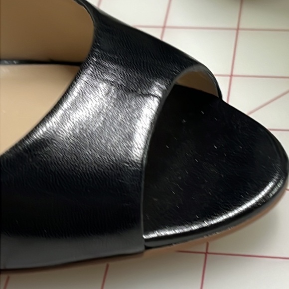 INC NIB Silver Metallic 4" Heel Black Leather Peep Toe Party Holiday Pump SZ 10 - Picture 9 of 12